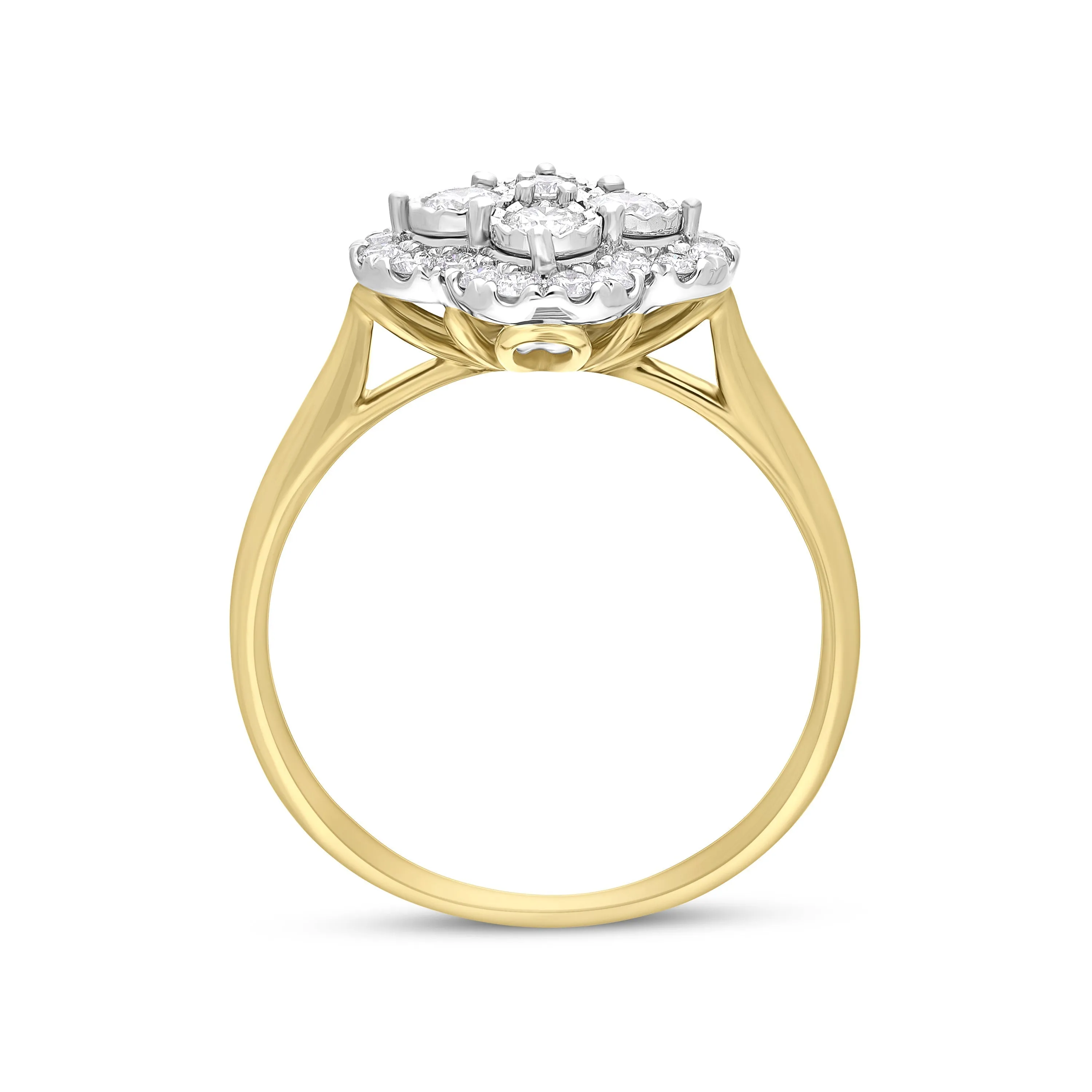18ct Yellow Gold 0.46ct Diamond Illusion Set Cluster Ring sold by Jura Watches product image thumbnail 2