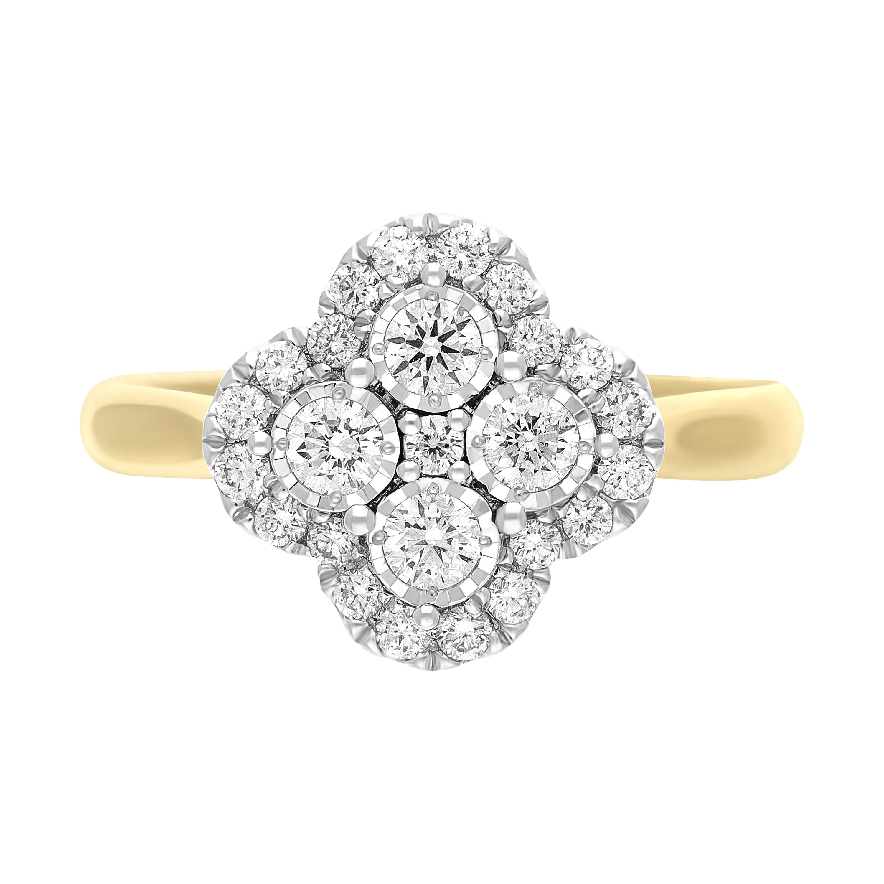 18ct Yellow Gold 0.46ct Diamond Illusion Set Cluster Ring sold by Jura Watches product image thumbnail 3