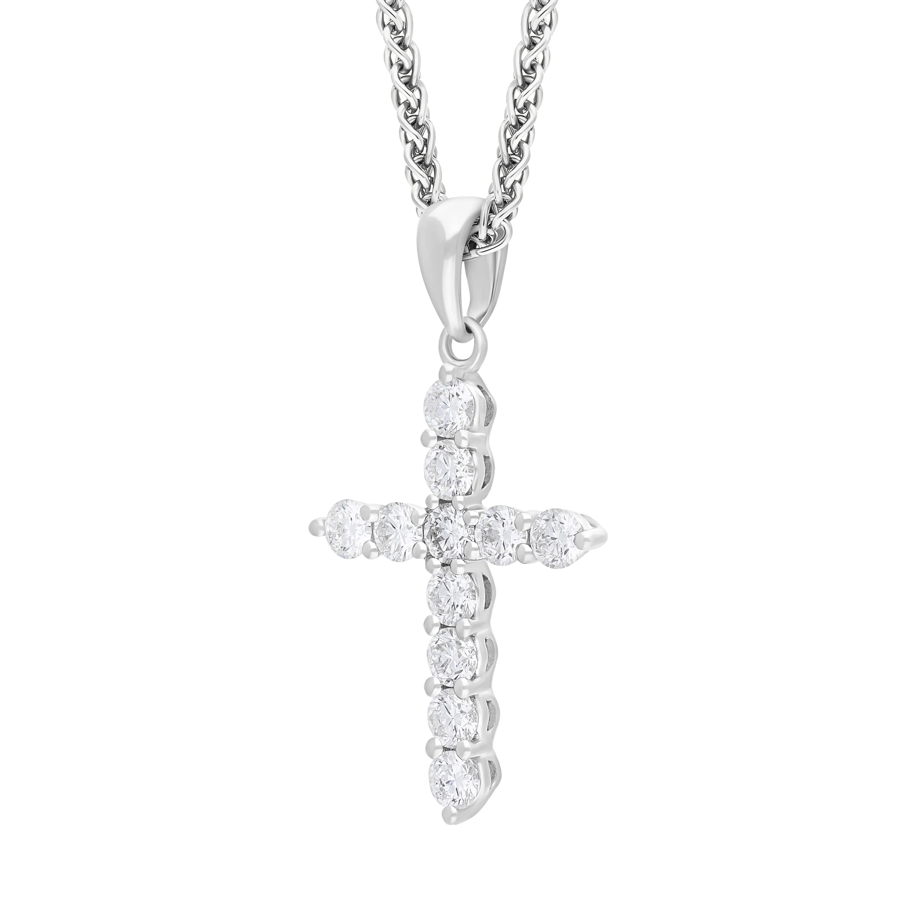 18ct White Gold 0.50ct Diamond Cross Necklace sold by Jura Watches product image thumbnail 2