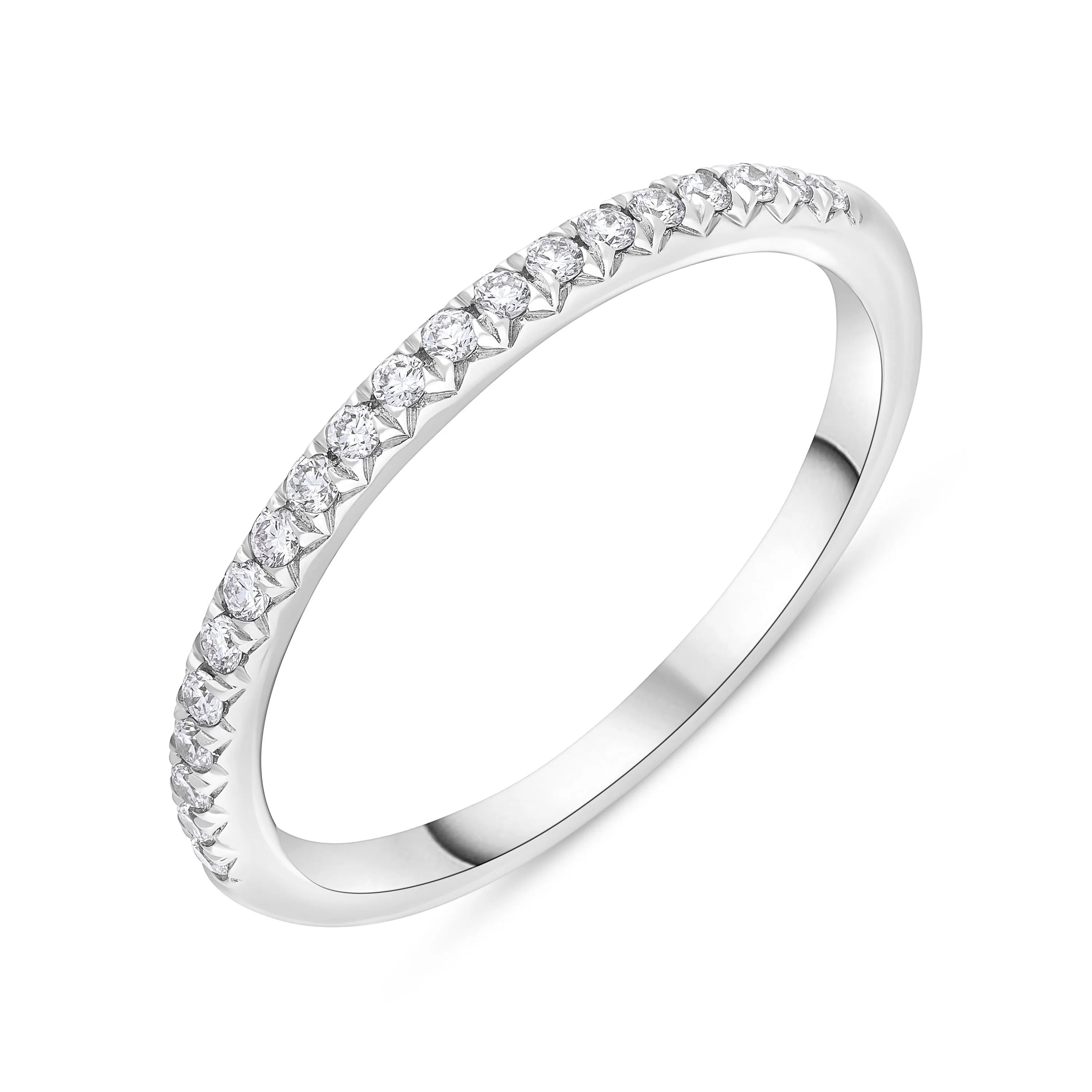 18ct White Gold Half Eternity 20 Brilliant Cut Diamonds 0.20ct Ring sold by Jura Watches