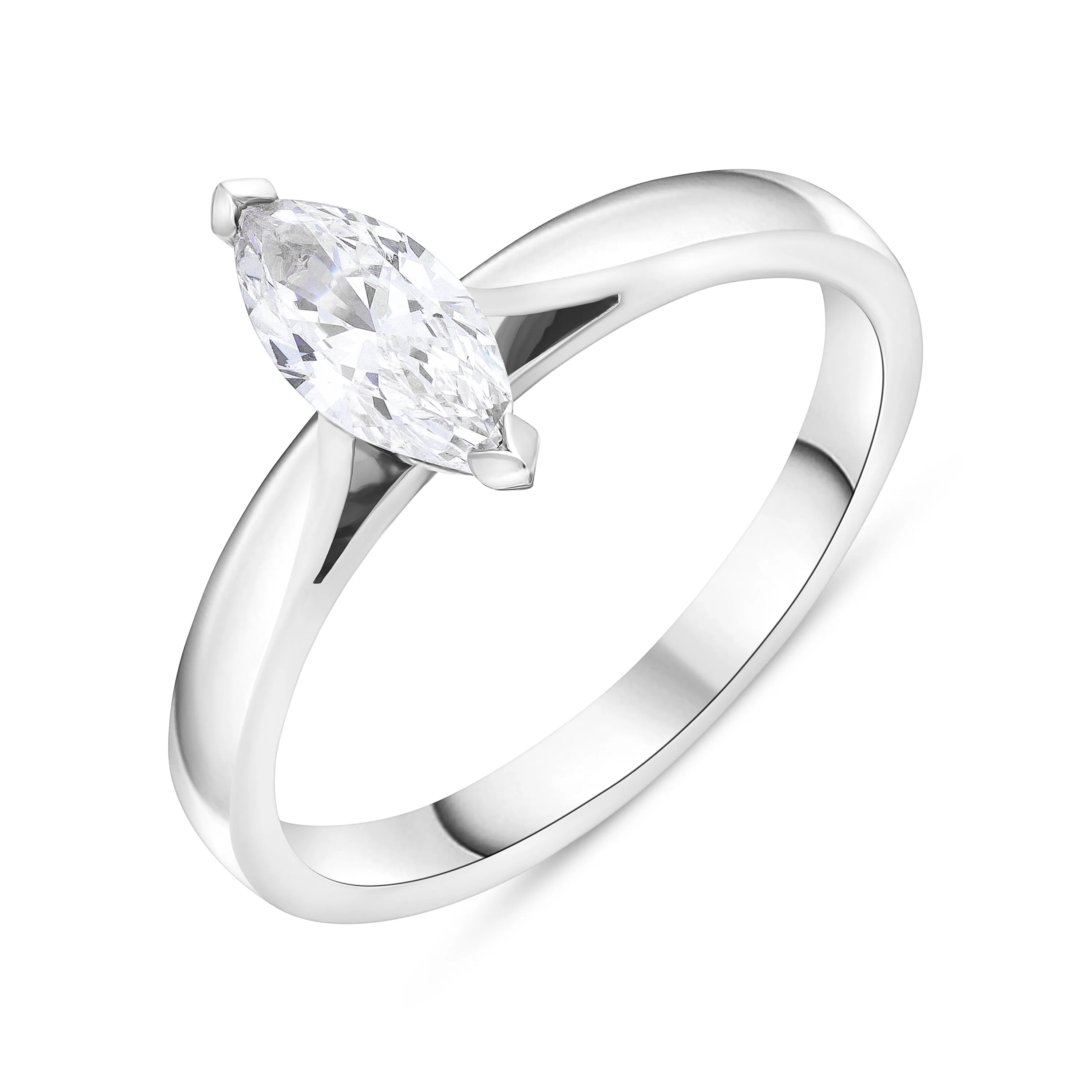Platinum 0.50 Diamond Solitaire Marquise Cut Ring Size M GIA FVS2 sold by Jura Watches