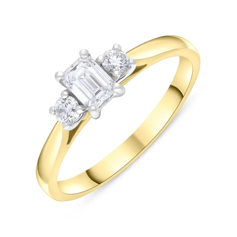18ct Yellow Gold 0.48ct Diamond GIA Certified EVS1 Trilogy Ring made by Jura Watches