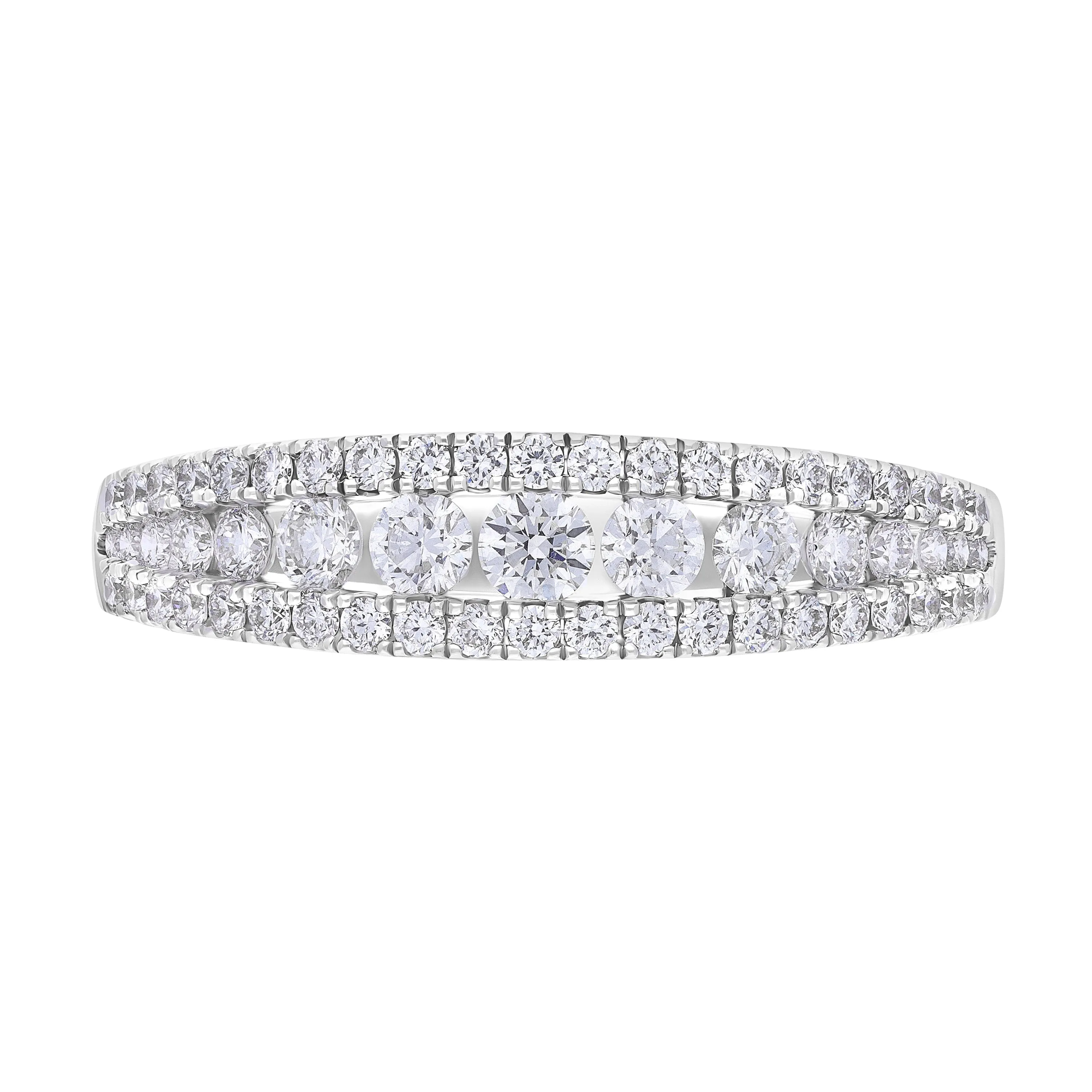 18ct White Gold 0.77 Diamond 3 Row Grad Claw Set Eternity Ring sold by Jura Watches product image thumbnail 2