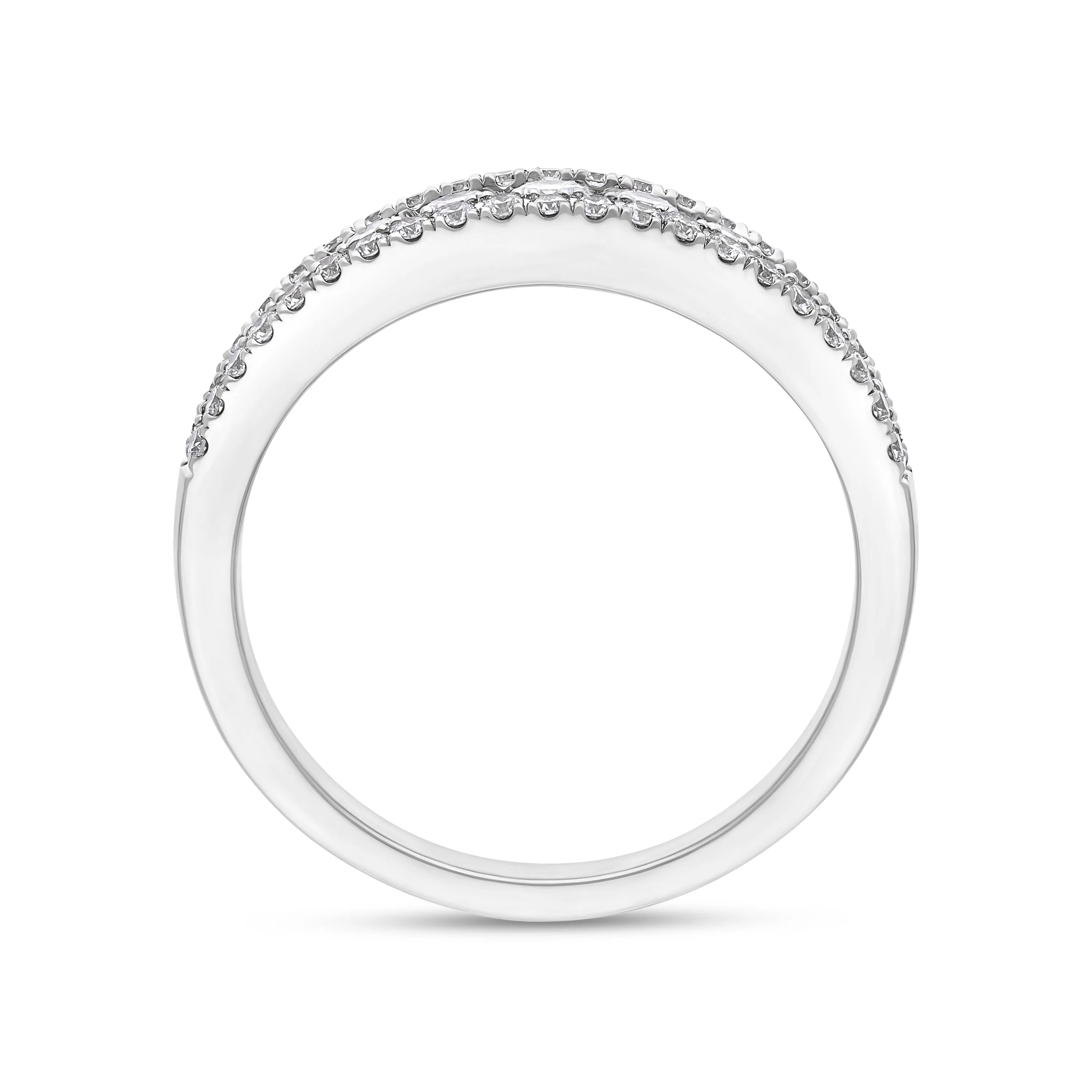 18ct White Gold 0.77 Diamond 3 Row Grad Claw Set Eternity Ring sold by Jura Watches product image thumbnail 3