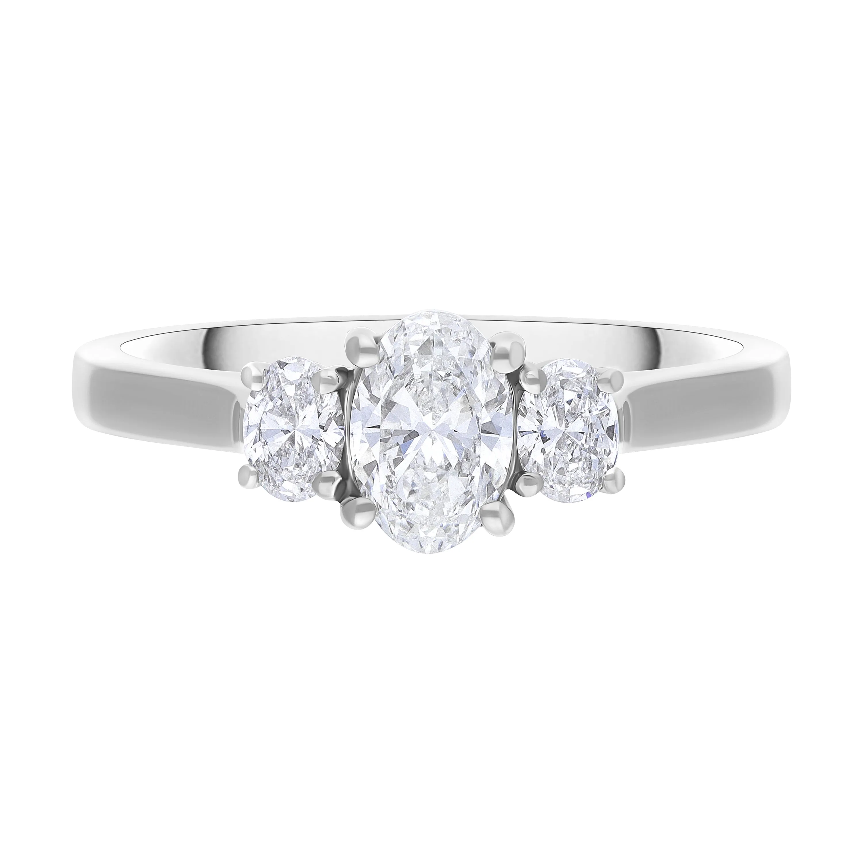Platinum .59 Diamond .29 3 Stone Diamond Oval Ring Size N.5 GIA FVS1 sold by Jura Watches product image thumbnail 2