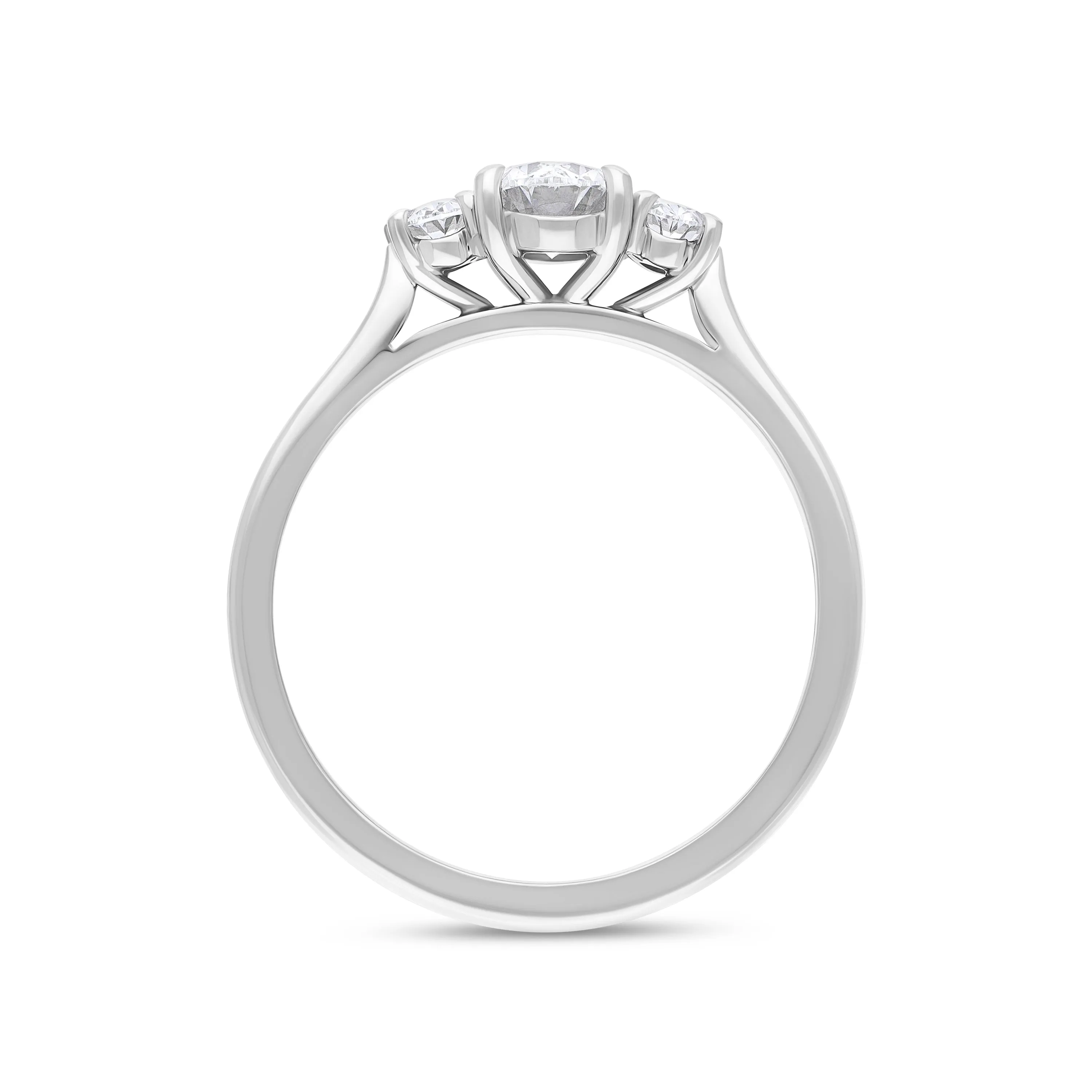 Platinum .59 Diamond .29 3 Stone Diamond Oval Ring Size N.5 GIA FVS1 sold by Jura Watches product image thumbnail 3