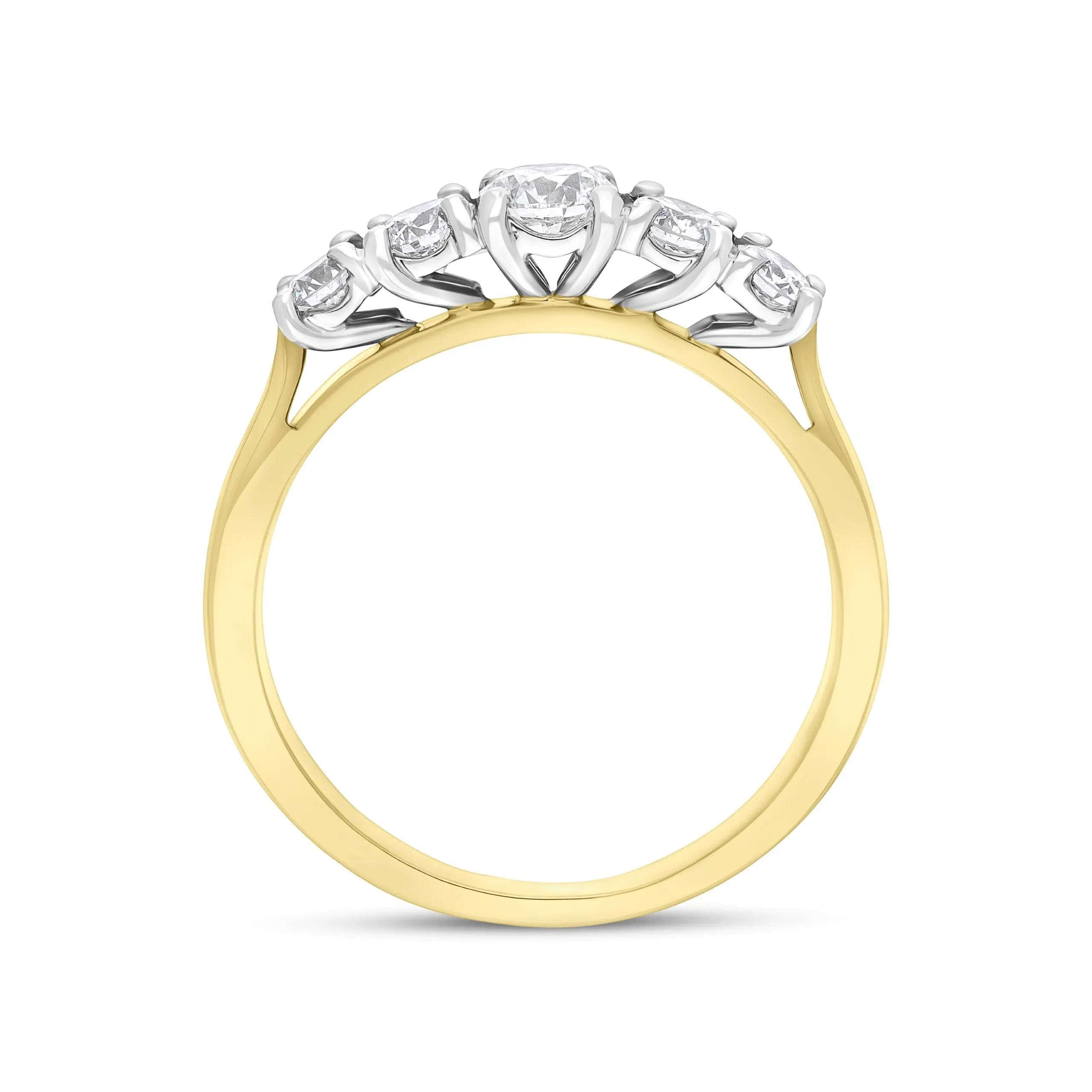 18ct Yellow and White Gold .28 Diamond .45 5 Stone Diamond Grad 4 Claw Ring W2 sold by Jura Watches product image thumbnail 2