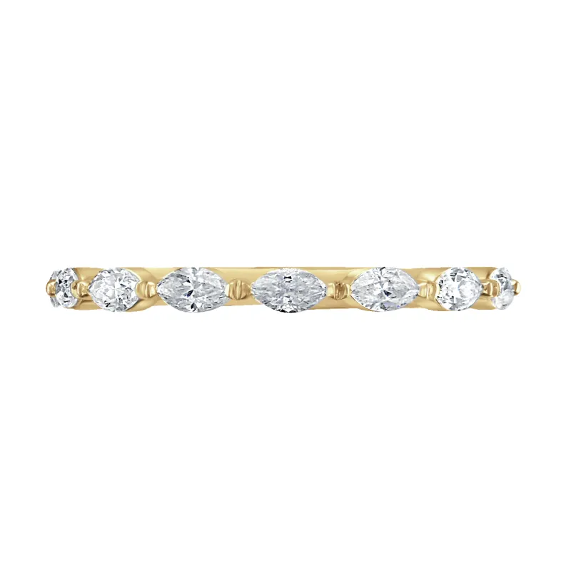 Claw Set Marquise Cut Diamond Band In 18ct Yellow Gold sold by Jura Watches