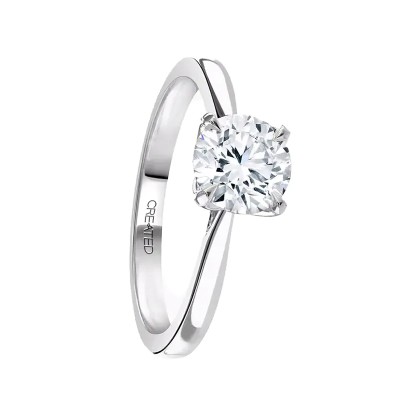 9ct White Gold 1.00ct Laboratory Grown Diamond Solitaire Engagement Ring sold by Jura Watches