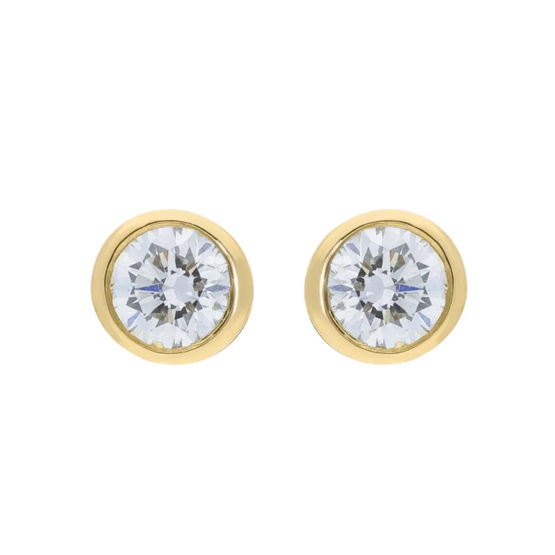 18ct Yellow Gold 0.20ct Diamond Solitaire Round Stud Earrings sold by Jura Watches