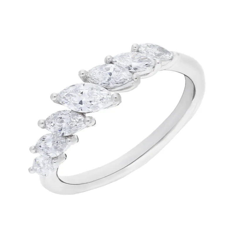 Platinum 0.92ct Diamond Seven Stone Marquise Gradient Claw Set Eternity Ring sold by Jura Watches