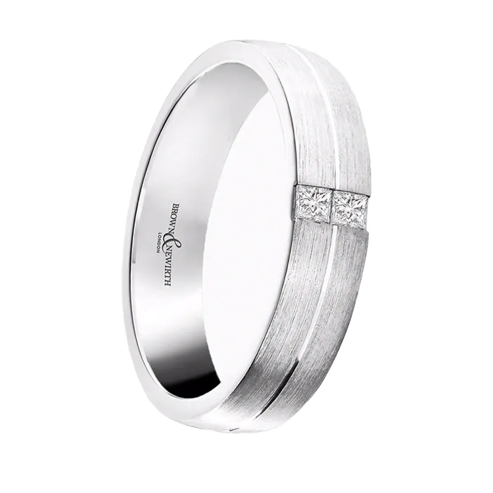 18ct White Gold 0.10ct GSI Diamond 5mm Wedding Band sold by Jura Watches