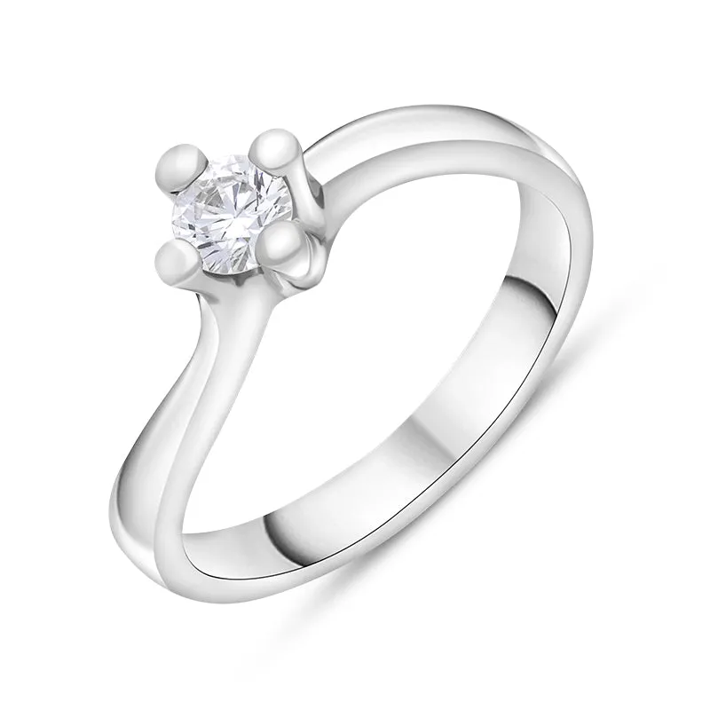 18ct White Gold 0.22ct Diamond Solitaire Ring sold by Jura Watches