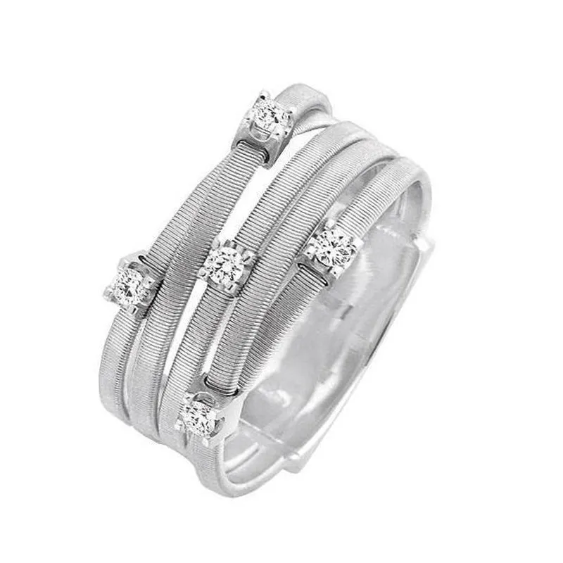 Marco Bicego Goa 18ct White Gold 0.15ct Diamond Ring sold by Jura Watches