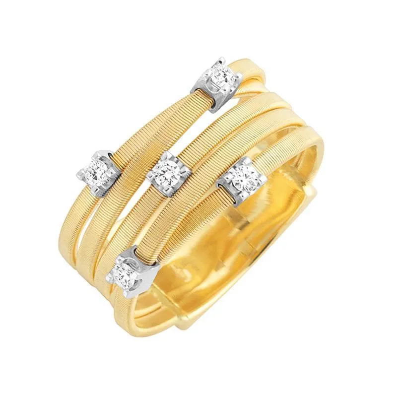 Marco Bicego Goa 18ct Yellow Gold 0.15ct Diamond Ring sold by Jura Watches