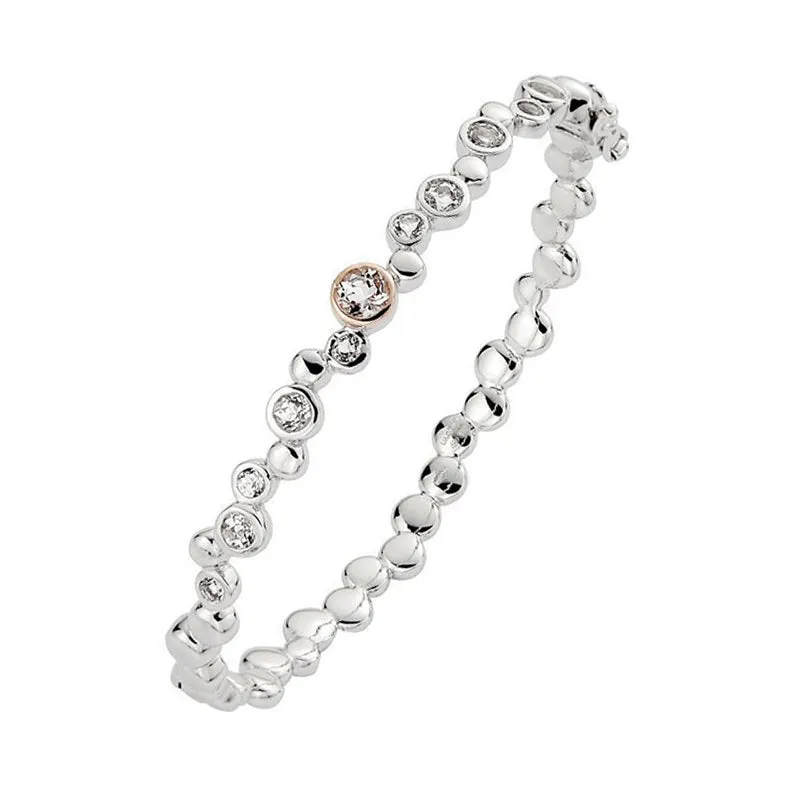 Clogau Celebration Sterling Silver White Topaz Bangle sold by Jura Watches