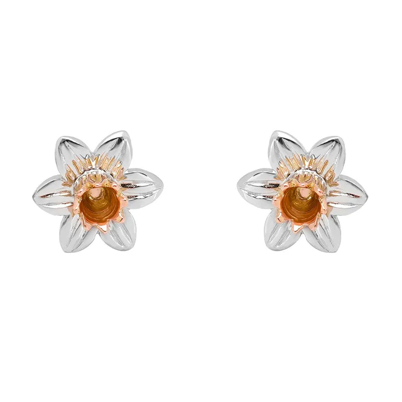 Clogau Daffodil Sterling Silver Stud Earrings sold by Jura Watches