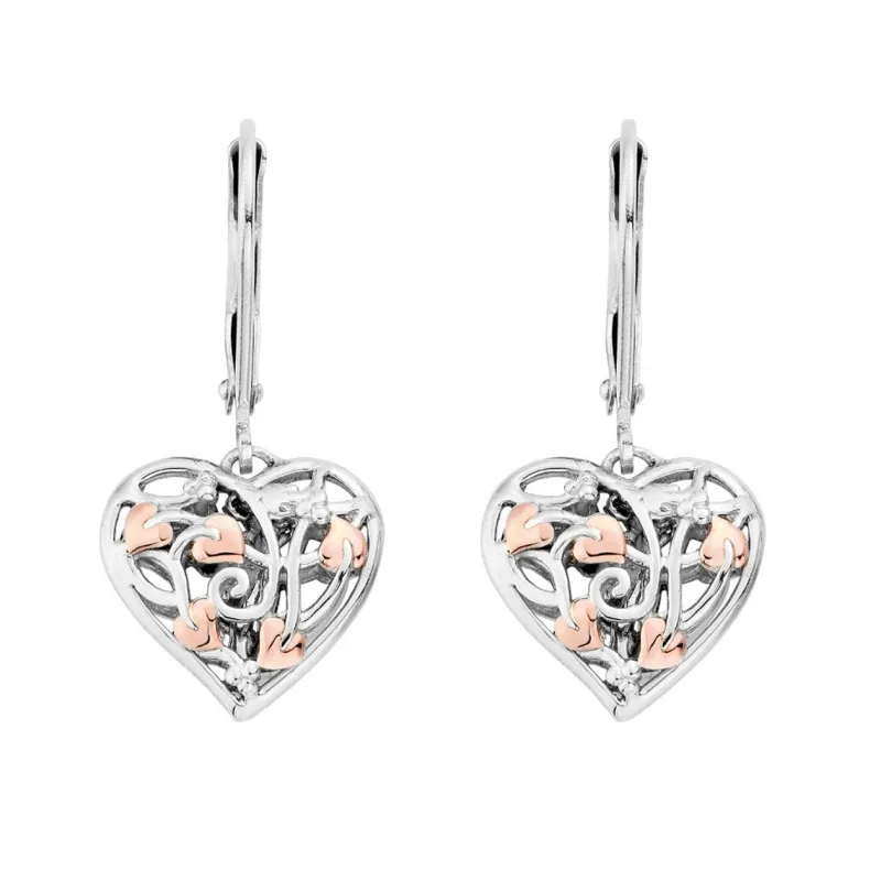Clogau Fairy Sterling Silver Heart Drop Earrings D sold by Jura Watches