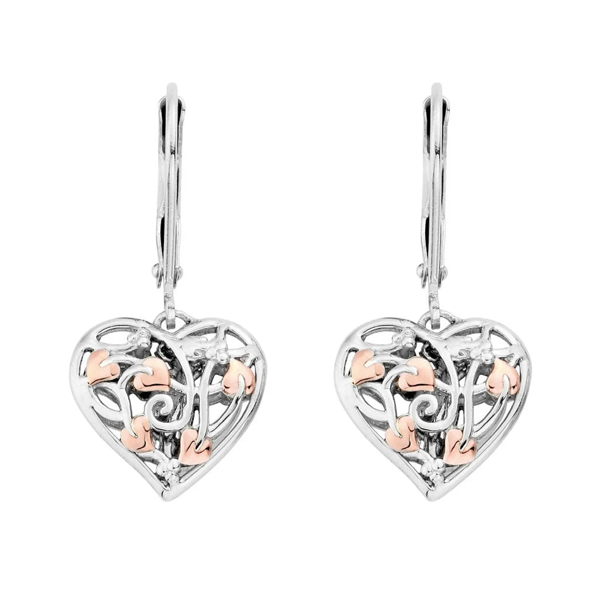 Clogau Fairy Sterling Silver Heart Drop Earrings D sold by Jura Watches