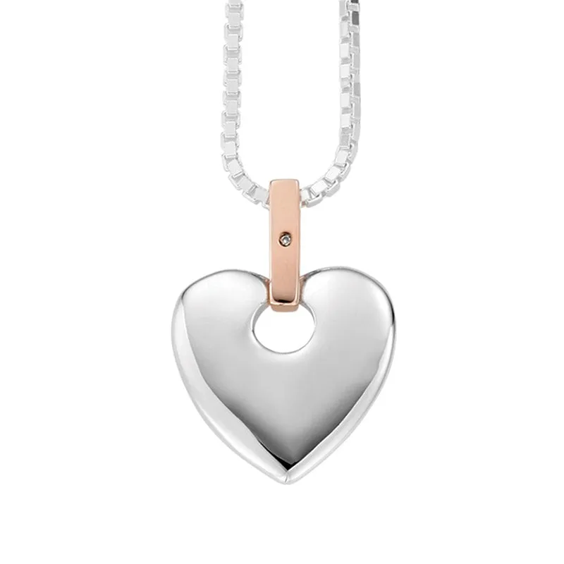 Clogau Cariad Sterling Silver Diamond Heart Necklace sold by Jura Watches