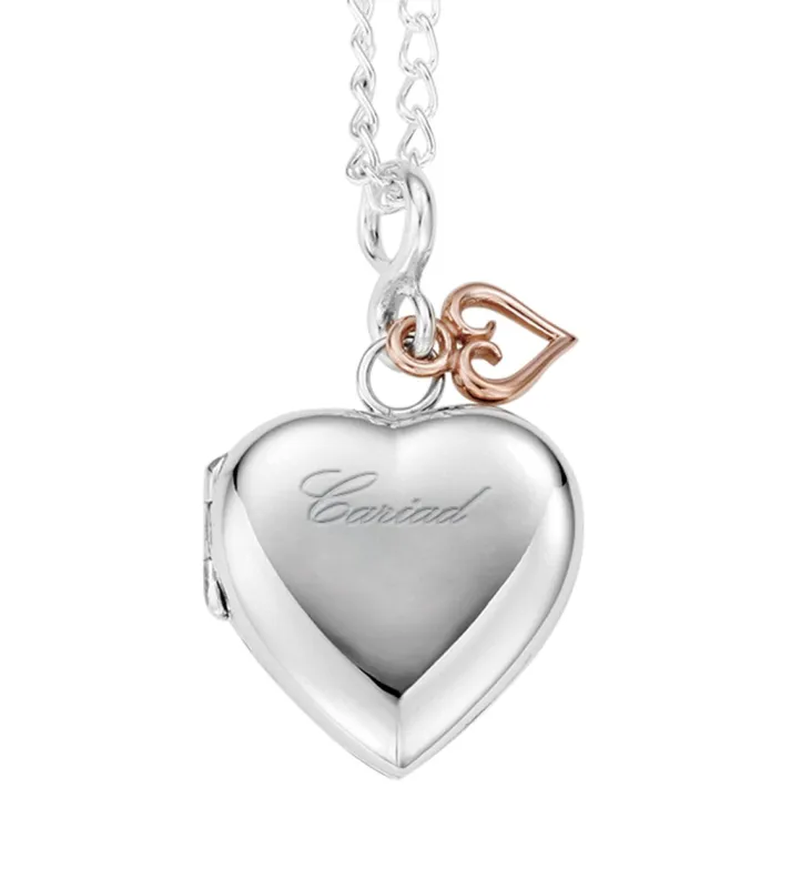 Clogau Cariad Sterling Silver Heart Locket sold by Jura Watches