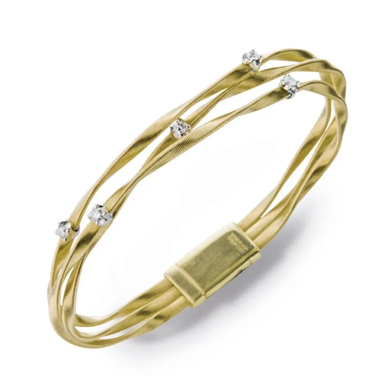 Marco Bicego Marrakech 18ct Yellow Gold 0.25ct Diamond Bracelet sold by Jura Watches