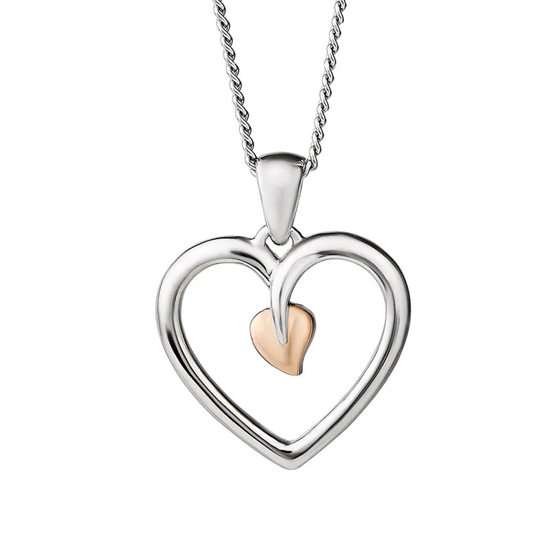 Clogau Tree Of Life Sterling Silver Rose Gold Heart Necklace sold by Jura Watches