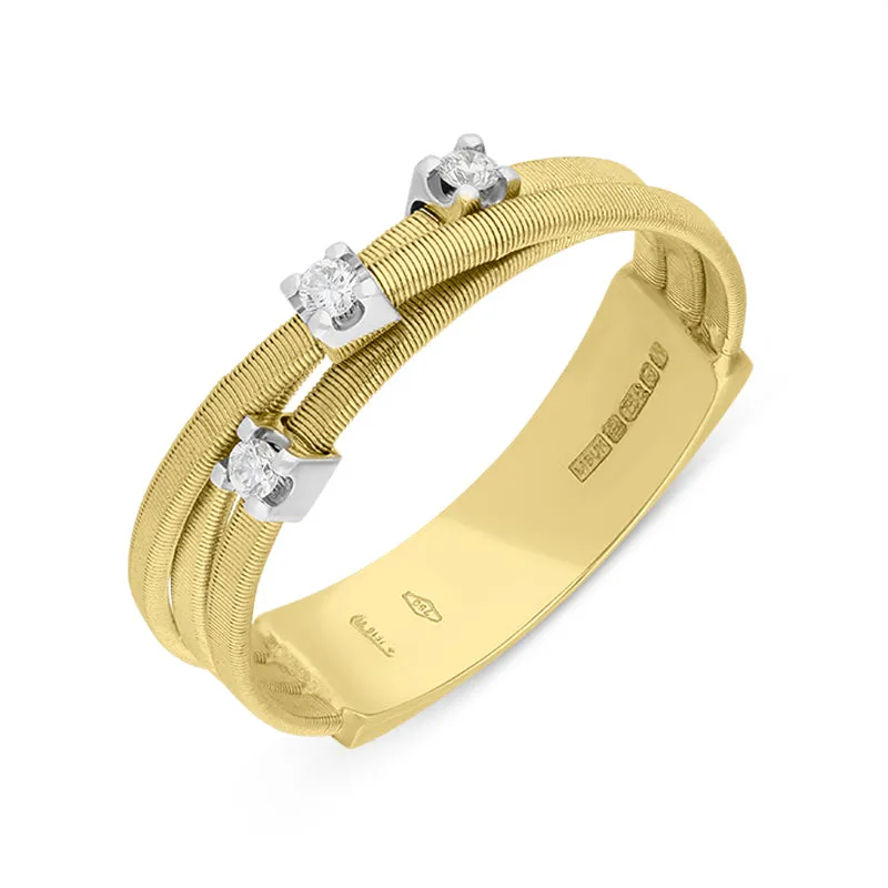 Marco Bicego Goa 18ct Yellow Gold 0.09ct Diamond Ring sold by Jura Watches