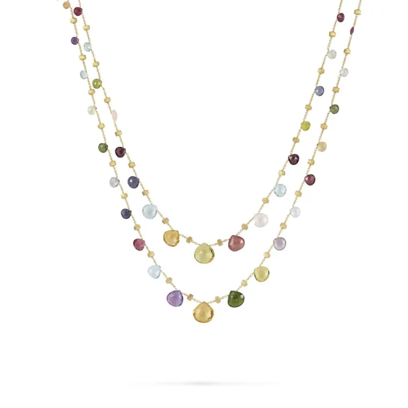 Marco Bicego Paradise 18ct Yellow Gold Mixed Stone Necklace sold by Jura Watches
