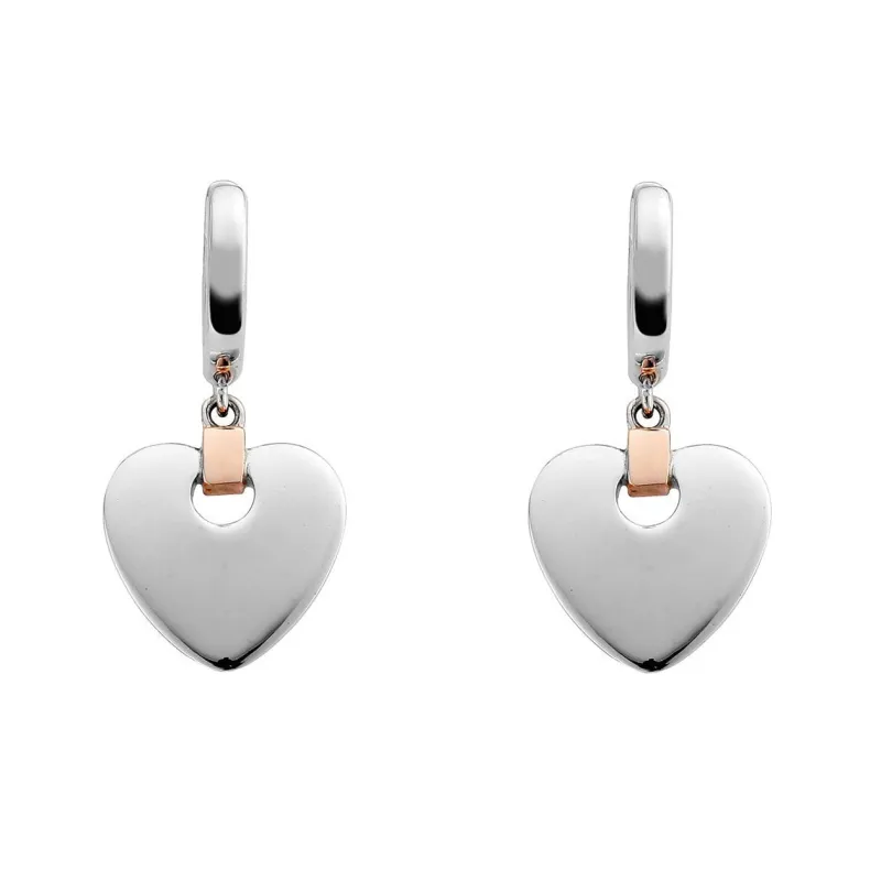 Clogau Cariad Sterling Silver Heart Drop Earrings sold by Jura Watches