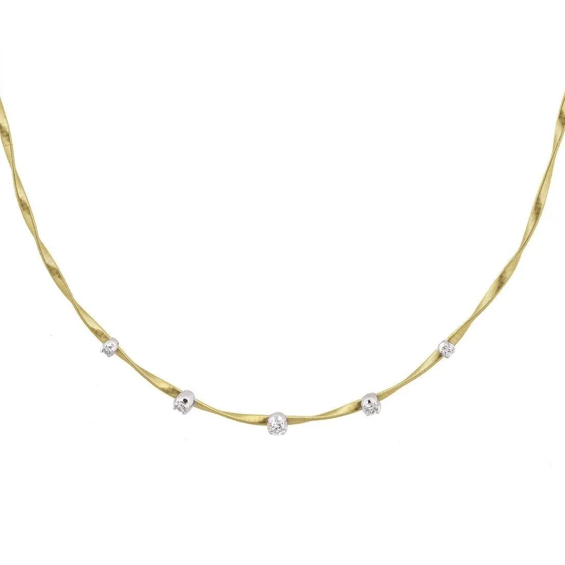 Marco Bicego Marrakech 18ct Yellow Gold 0.25ct Diamond Necklace sold by Jura Watches