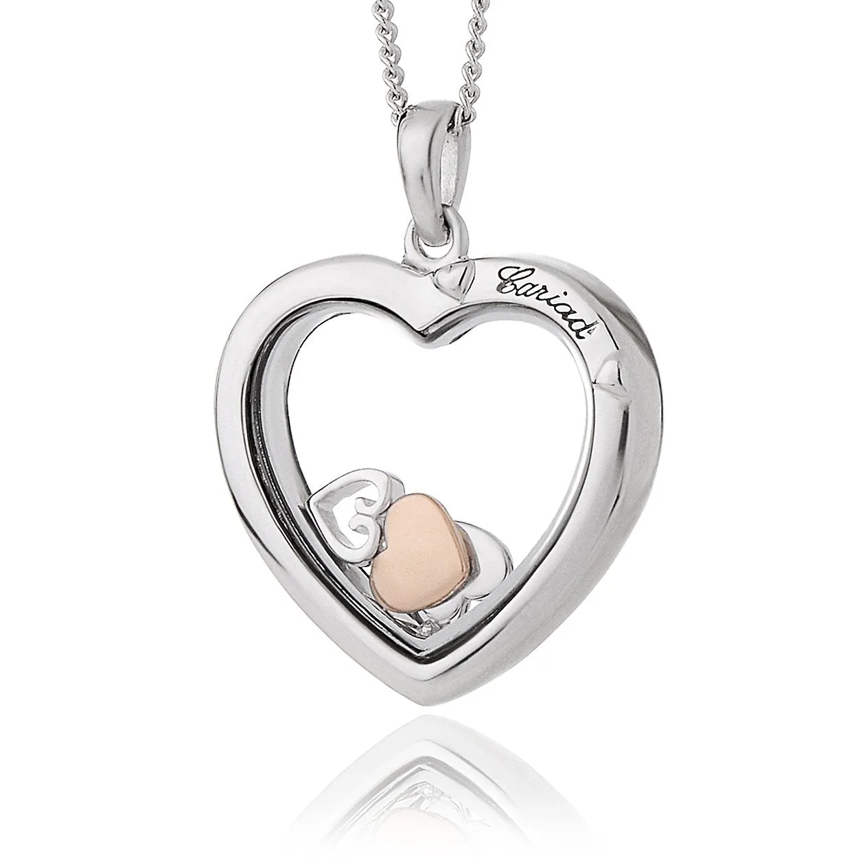 Clogau Cariad Inner Charm Sterling Silver Heart Necklace sold by Jura Watches