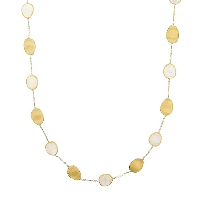 Marco Bicego Lunaria 18ct Yellow Gold White Mother of Pearl Necklace sold by Jura Watches
