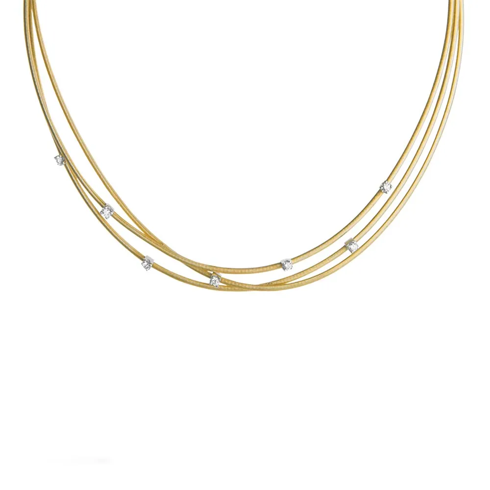 Marco Bicego Goa 18ct Yellow Gold 0.21ct Diamond Necklace sold by Jura Watches