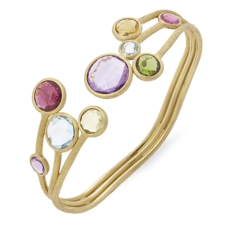 Marco Bicego Jaipur 18ct Yellow Gold Mixed Stone Bangle sold by Jura Watches