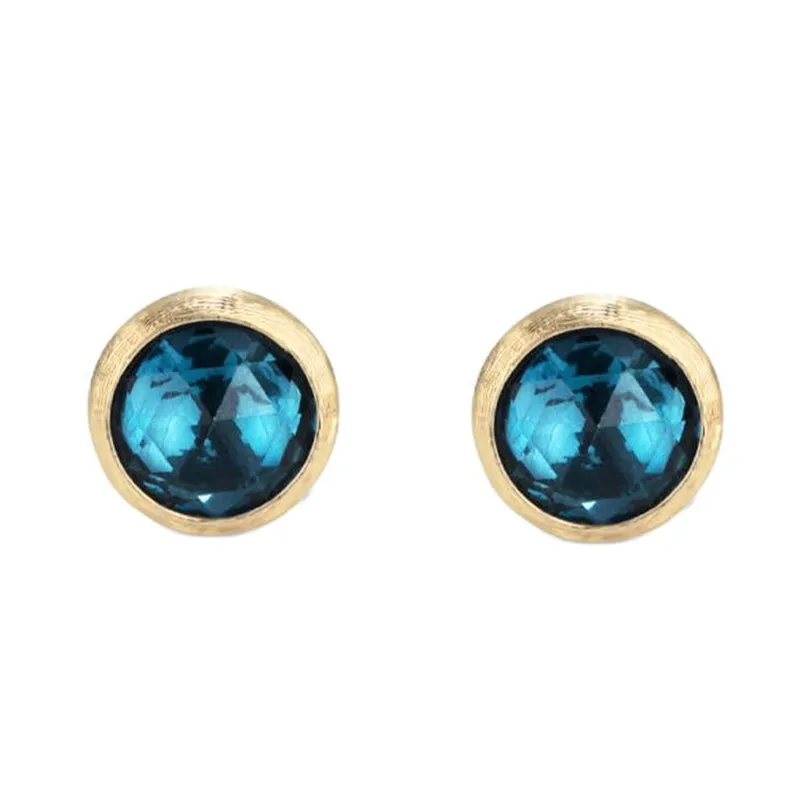 Marco Bicego Jaipur 18ct Yellow Gold London Blue Topaz Stud Earrings sold by Jura Watches