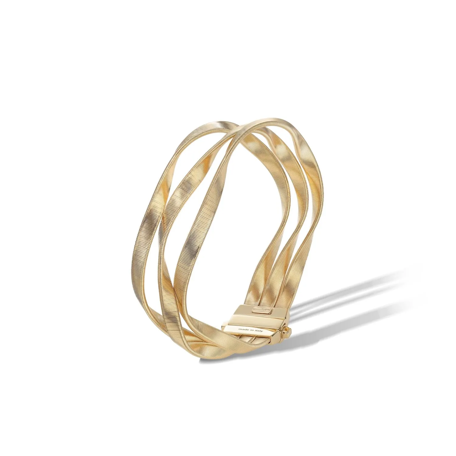 Marco Bicego Marrakech Supreme 18ct Yellow Gold Three Row Bracelet sold by Jura Watches