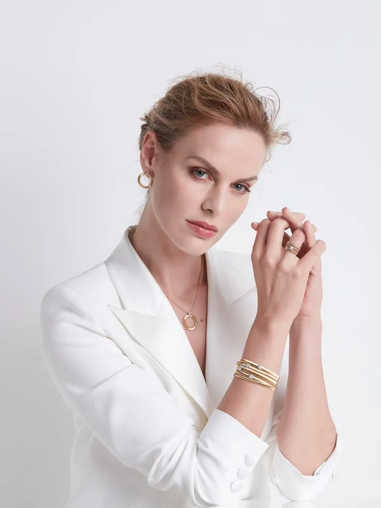 Marco Bicego Masai 18ct Yellow Gold 0.13ct Diamond Three Row Ring sold by Jura Watches product image thumbnail 2