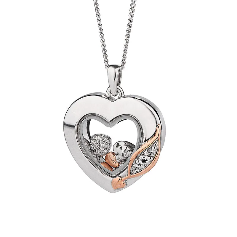 Clogau Past Present Future Sterling Silver Inner Charm Heart Necklace sold by Jura Watches