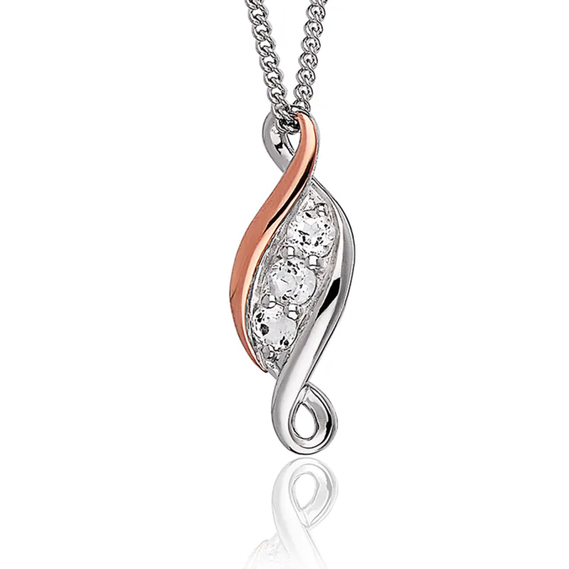Clogau Past Present Future Sterling Silver White Topaz Necklace sold by Jura Watches