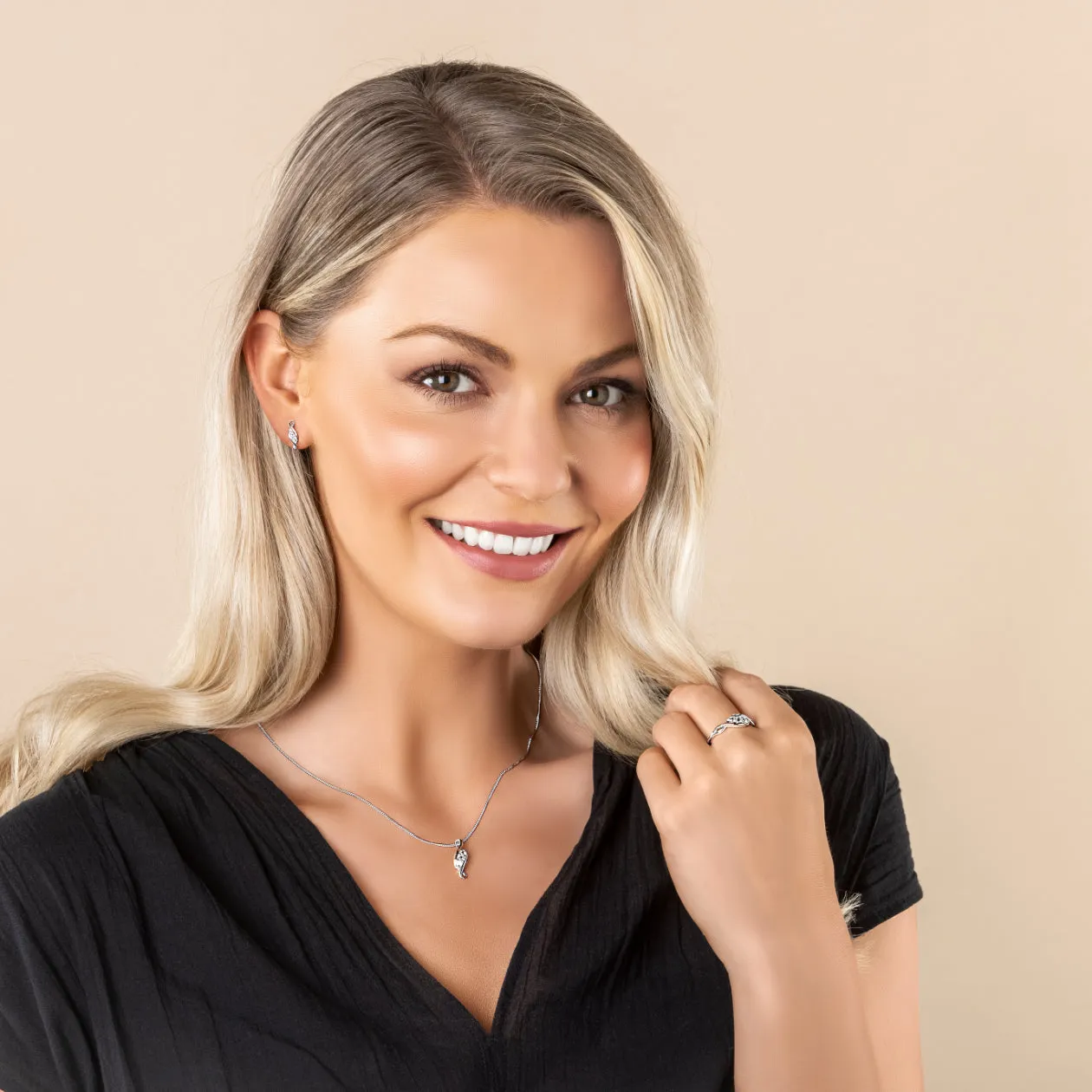 Clogau Past Present Future Sterling Silver White Topaz Necklace sold by Jura Watches product image thumbnail 2