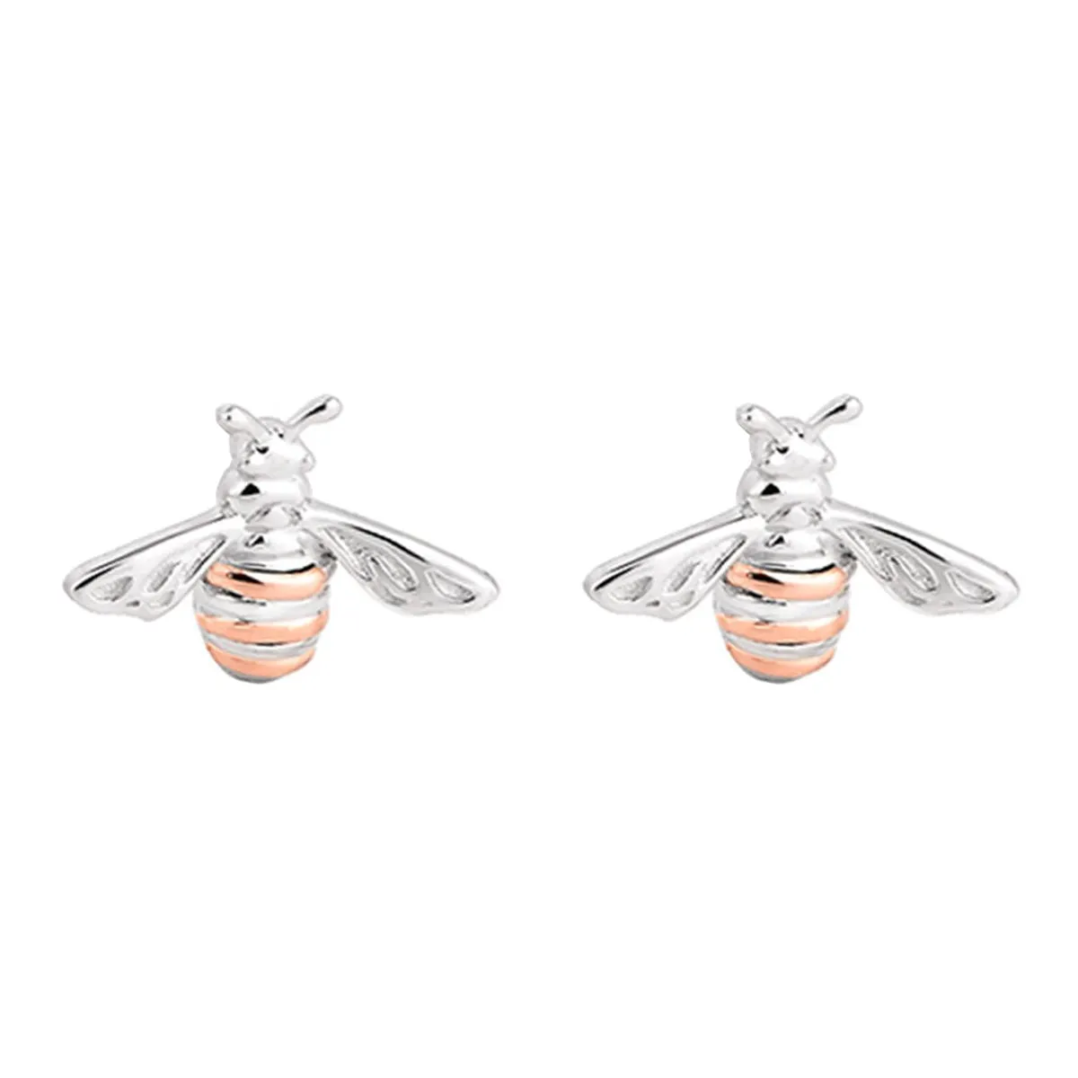 Clogau Honey Bee Sterling Silver 9ct Rose Gold Stud Earrings sold by Jura Watches