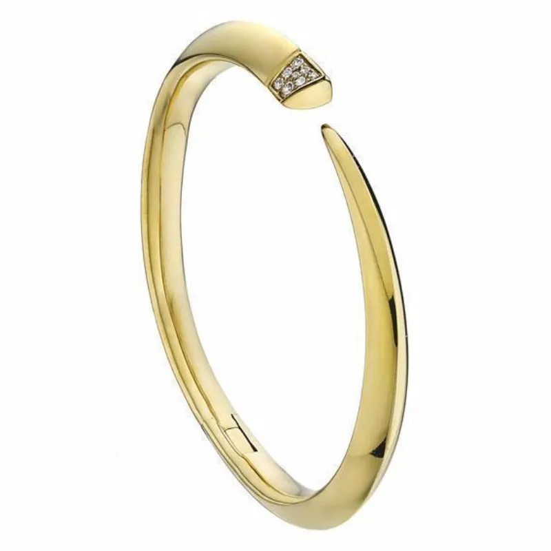 Shaun Leane Sabre 18ct Yellow Gold Plated Sterling Silver Diamond Tusk Bangle sold by Jura Watches