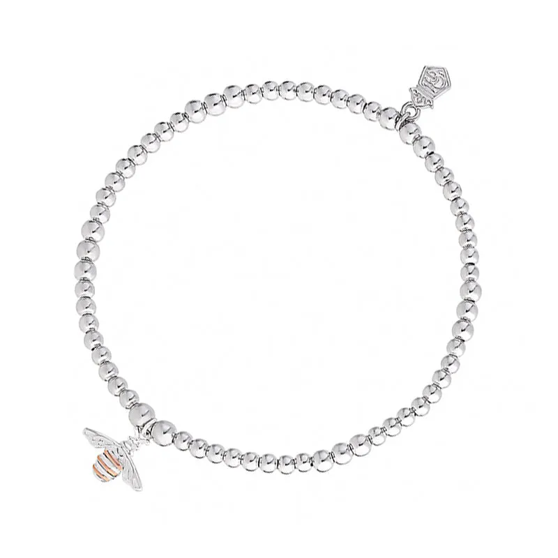 Clogau Affinity Sterling Silver Honey Bee Beaded Bracelet sold by Jura Watches