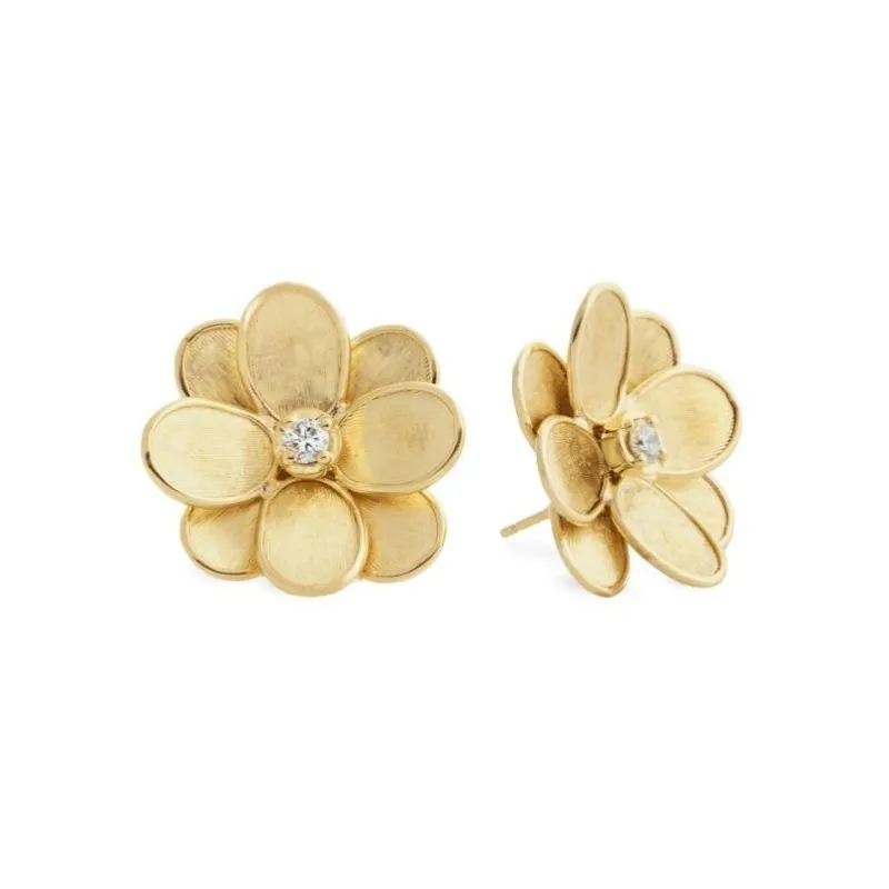 Marco Bicego Petali 18ct Yellow Gold Diamond Flower Stud Earrings sold by Jura Watches