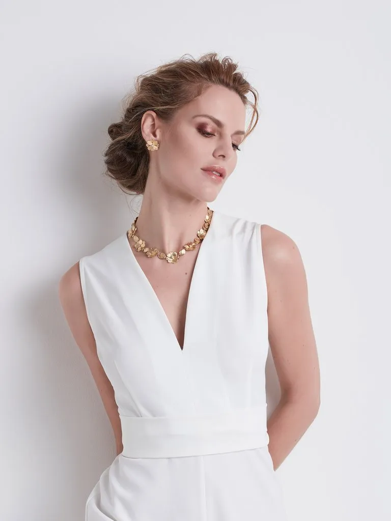 Marco Bicego Petali 18ct Yellow Gold Diamond Flower Stud Earrings sold by Jura Watches product image thumbnail 2