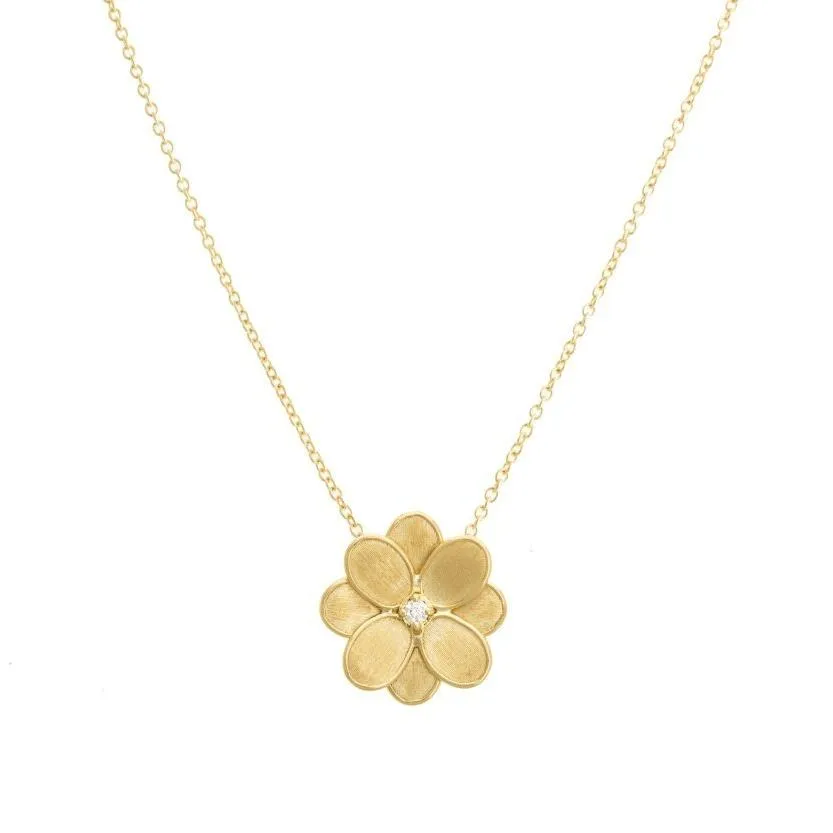 Marco Bicego Petali 18ct Yellow Gold Diamond Small Flower Necklace sold by Jura Watches