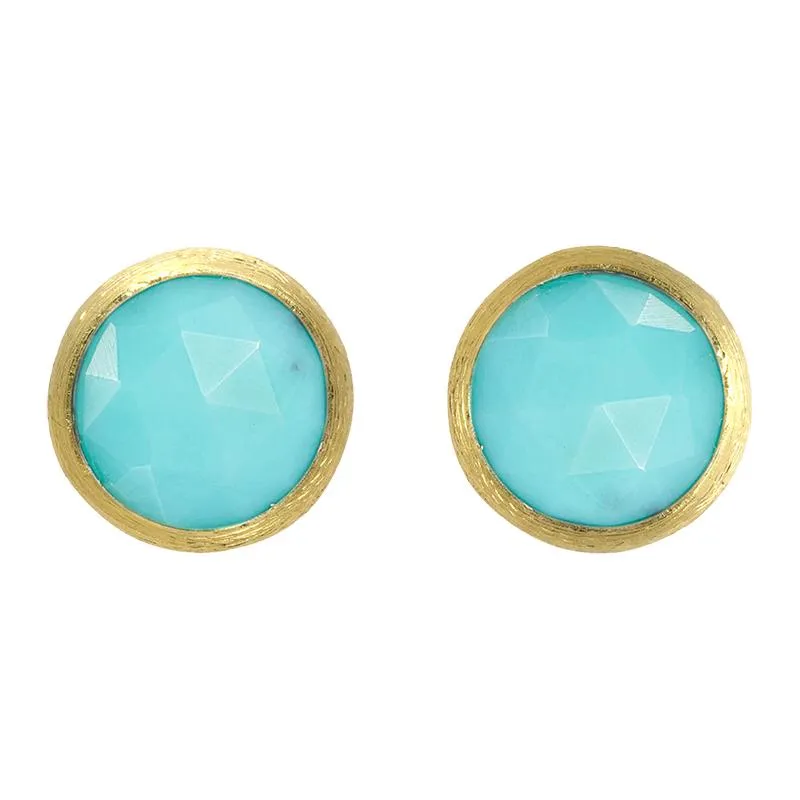 Marco Bicego Jaipur 18ct Yellow Gold Turquoise Petite Stud Earrings sold by Jura Watches