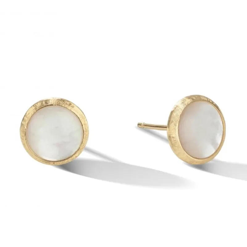 Marco Bicego Jaipur 18ct Yellow Gold Mother of Pearl Petite Stud Earrings sold by Jura Watches