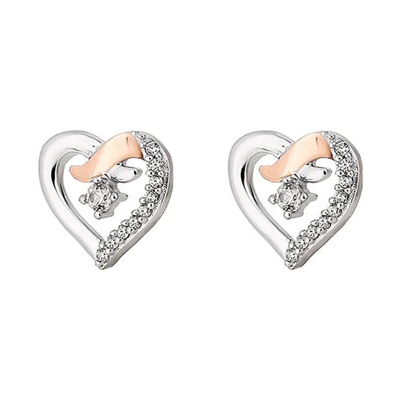 Clogau Kiss 9ct Rose Gold Sterling Silver Earrings sold by Jura Watches